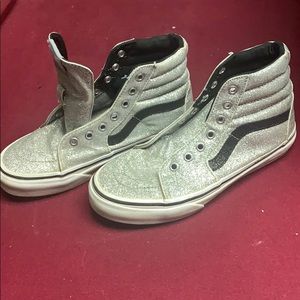 Vans silver glitter, no laces size 3Y
